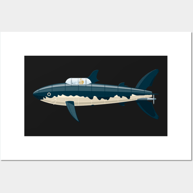 Shark Submarine Wall Art by Staermose